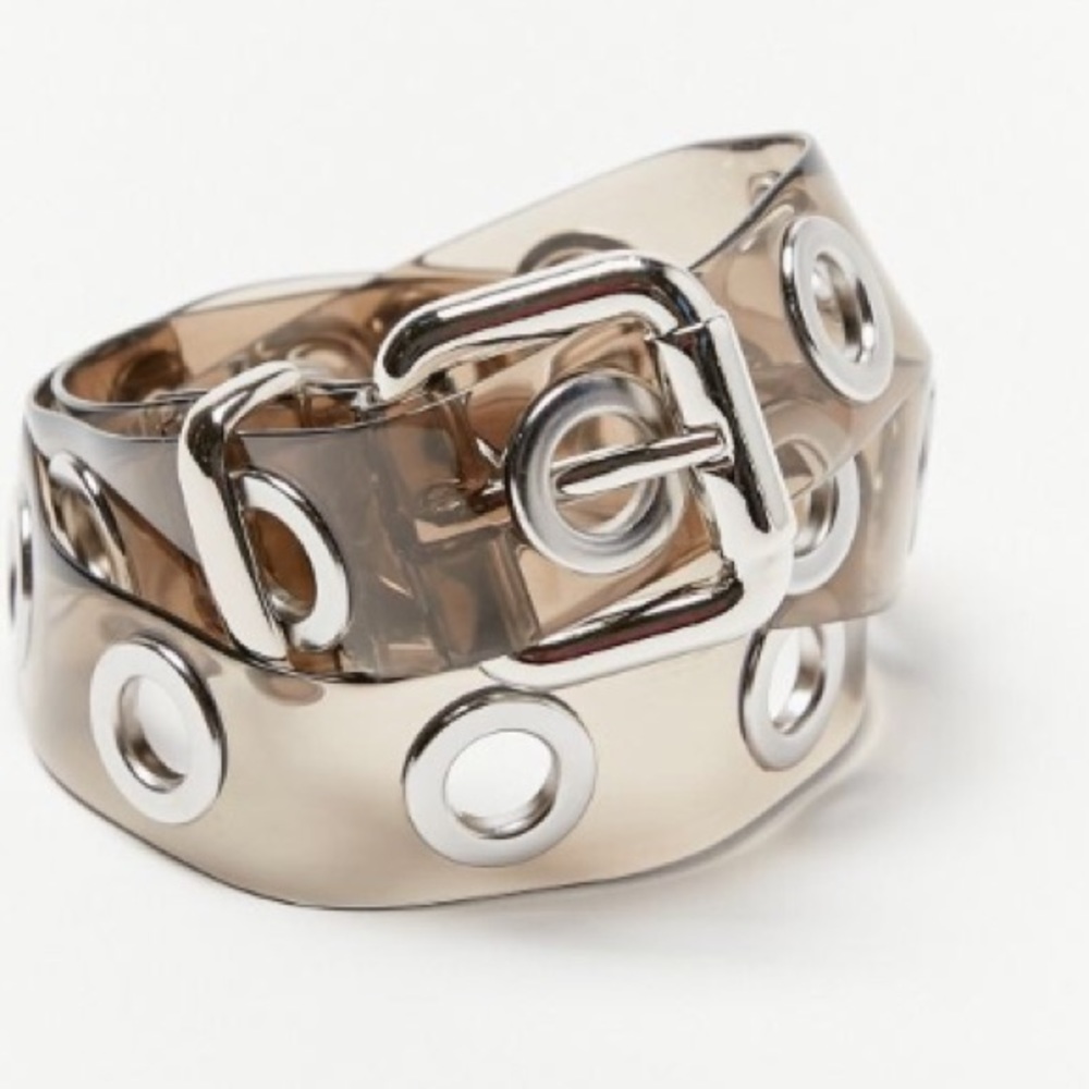 Urban Outfitters clear grommet belt